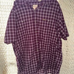 Red Head Maroon Plaid Casual Button-Down Shirt